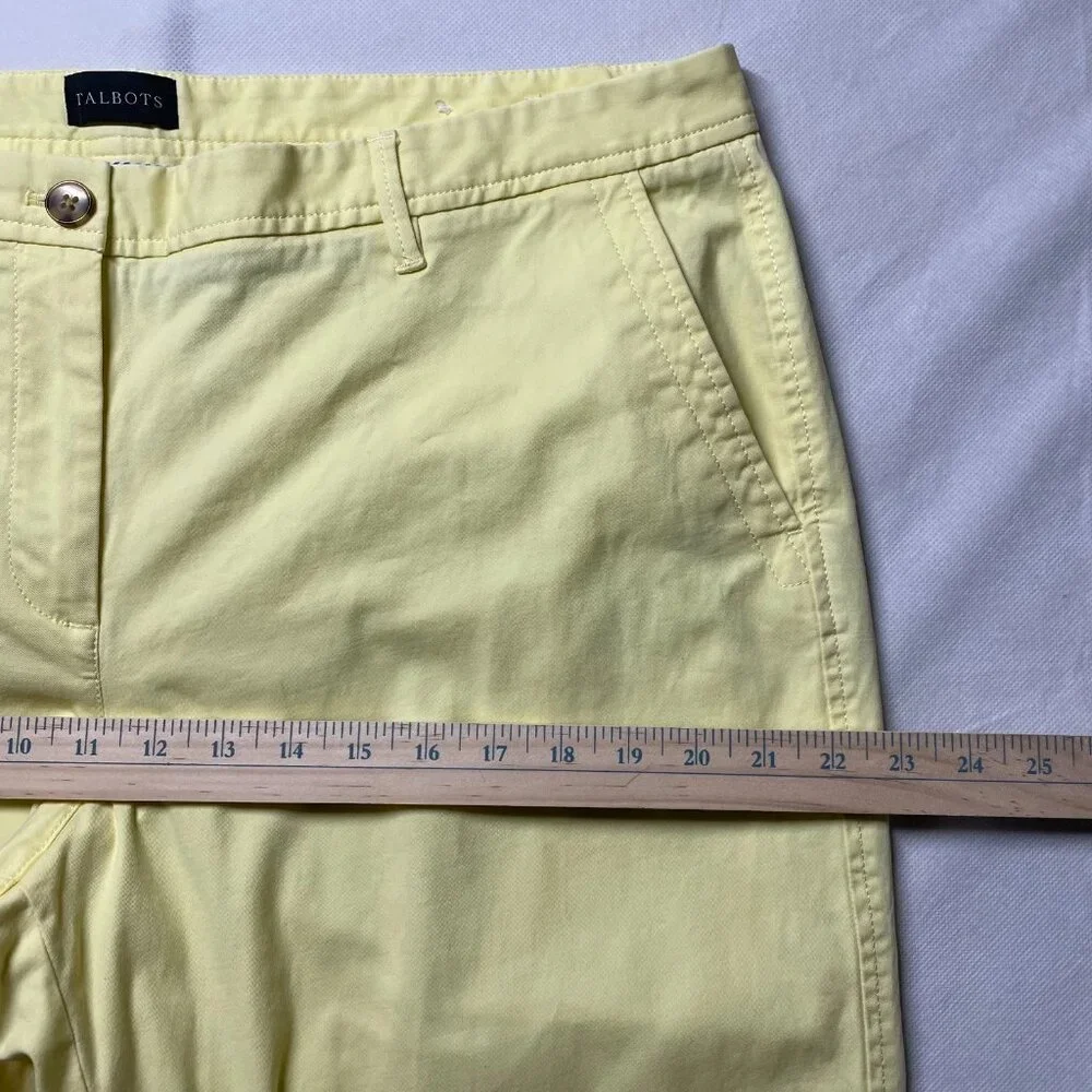 Talbots Womens Neon Yellow Flat Front Straight Leg Relaxed Chino Pants Size 16 - Picture 7 of 10